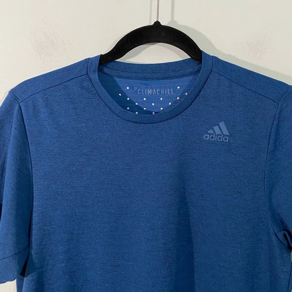 Adidas Men's Blue Freelift Climachill Short Sleeve Performance Tee